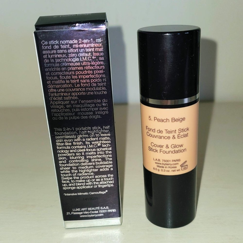 By Terry Nude Expert Duo Stick Foundation Highlighter #5 Peach Beige 8.5g 0.3oz - Picture 3 of 9